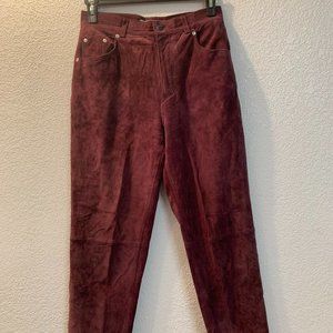 St John's Bay washable suede pants size 10 cranberry pre owned excellent cond